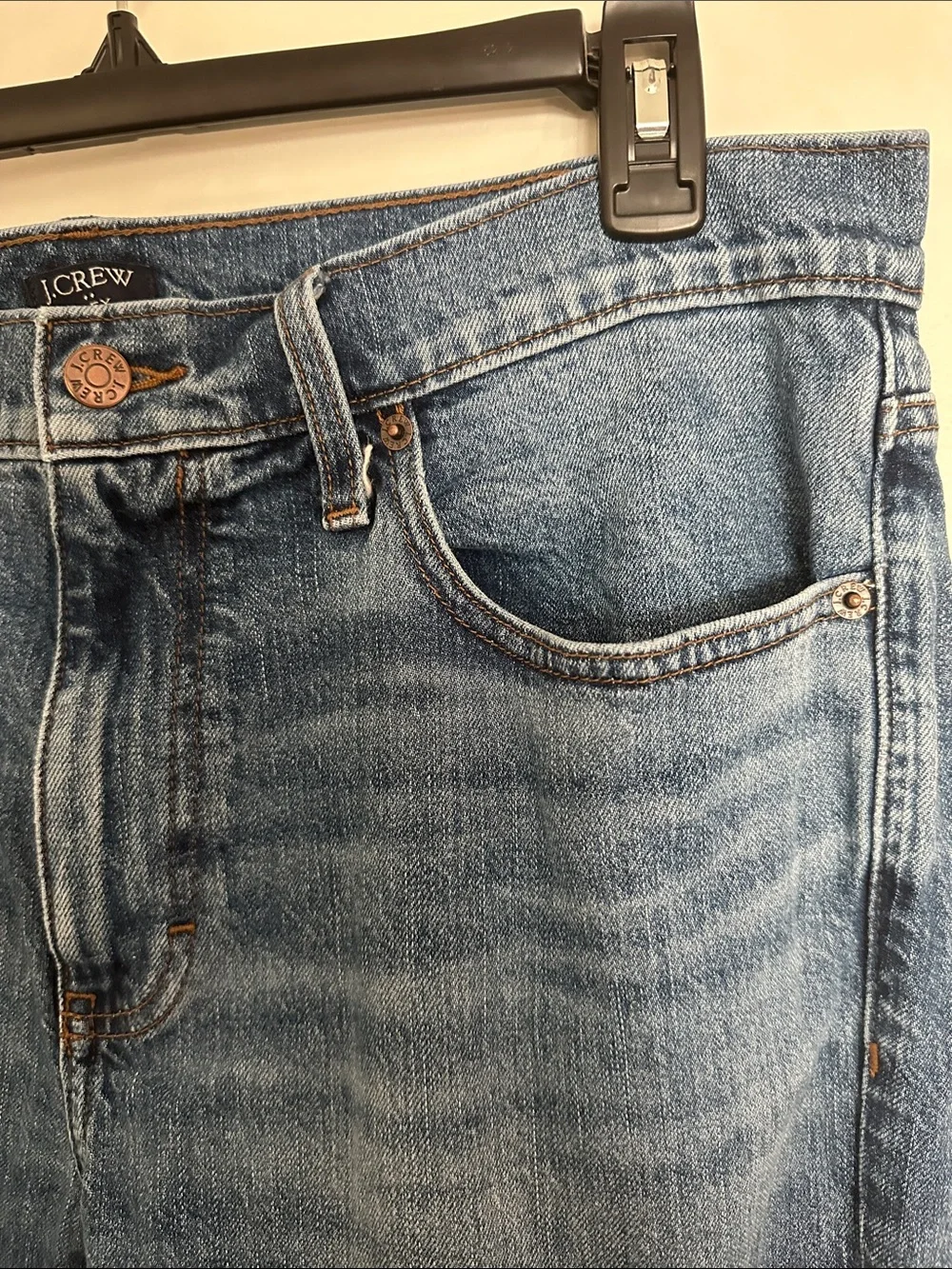 J. Crew Men's Mid Blue Slim-Straight Jeans